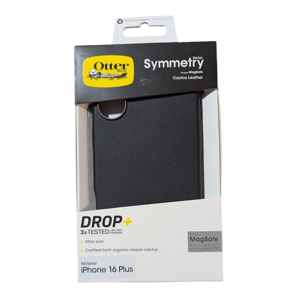 M1. OtterBox Symmetry Cactus Leather MagSafe Apple iPhone 16 Plus -‎ Black